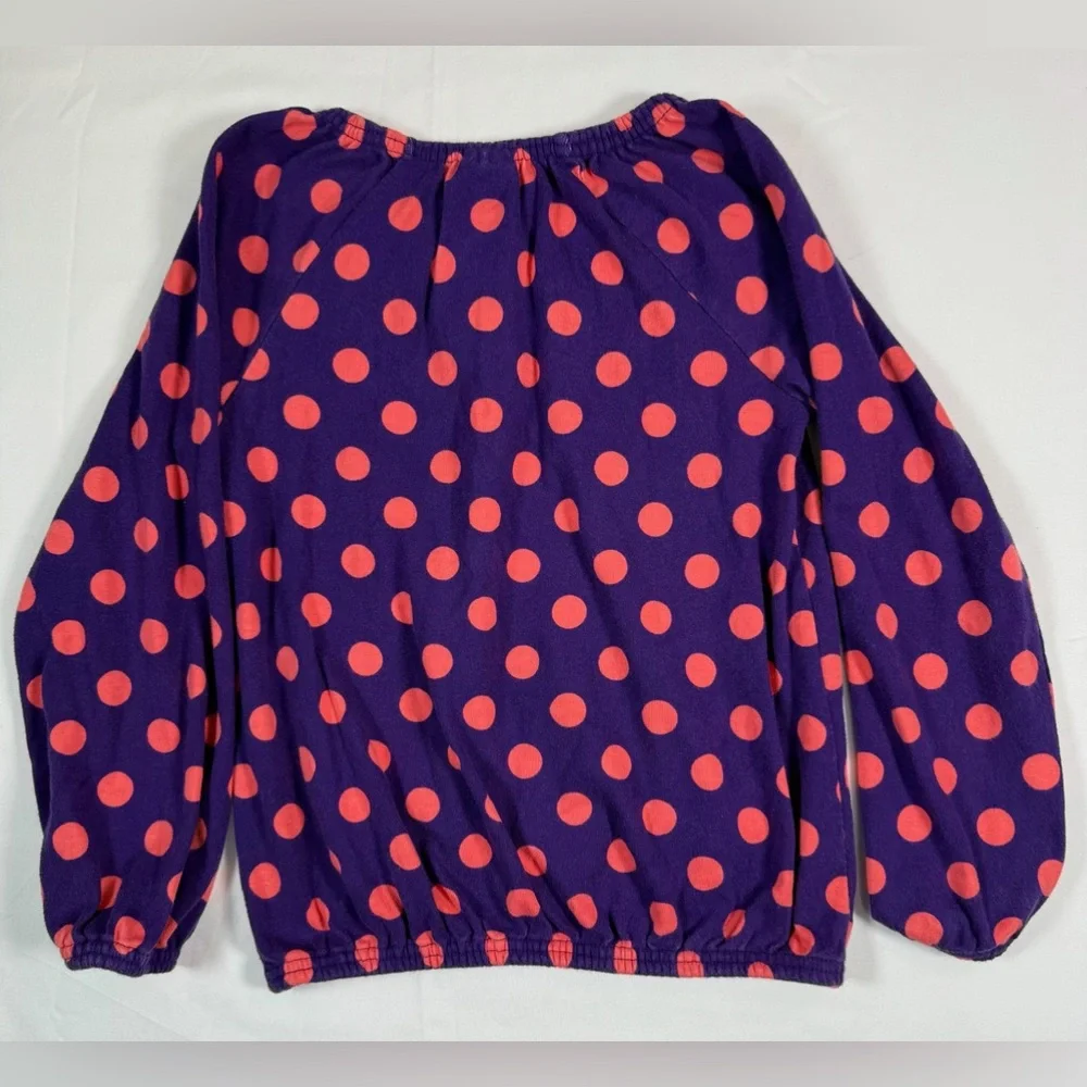 GYMBOREE Girls Polka Dot Long Sleeve Top 6 Purple Bow Casual Cute Everyday‎